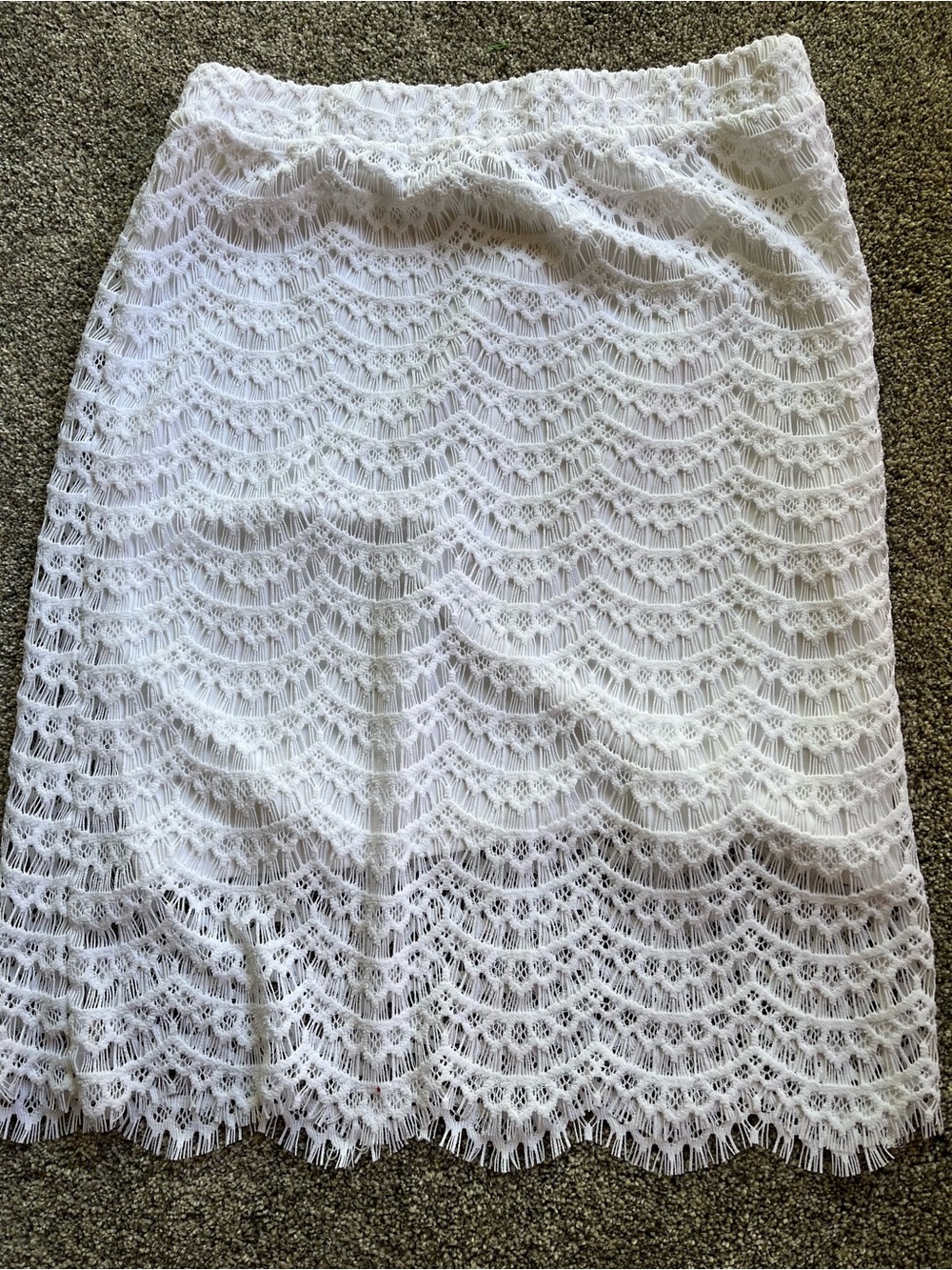 KAARI Skirt White Crochet Knit Lace Fairycore Graduation White Party Size Large